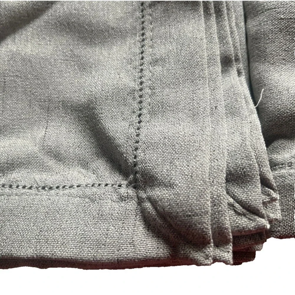 JCP Hemstitch Fabric Napkins Pebblestone Gray JC Penney 19x19 Easy Care Set of 4